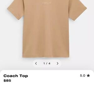 Coach Beige Organic Cotton Tee new with tags